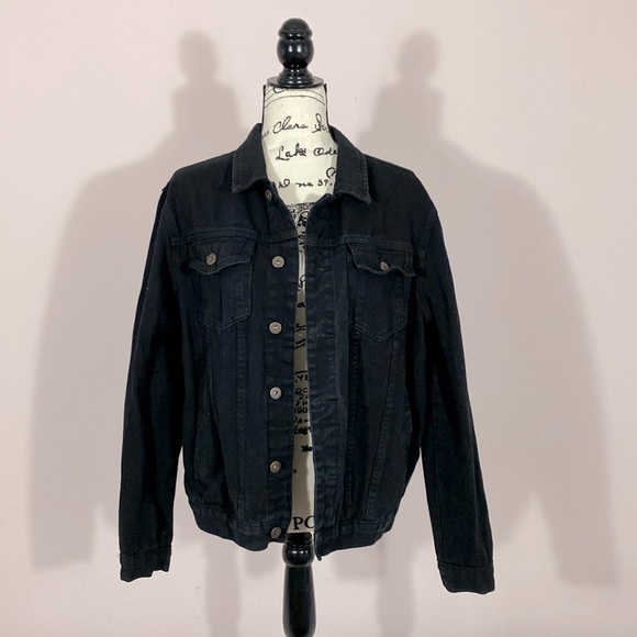 Adelaide’s Fort ‘Till the Very End’ Embroidered Jean Jacket Black M - Picture 3 of 7